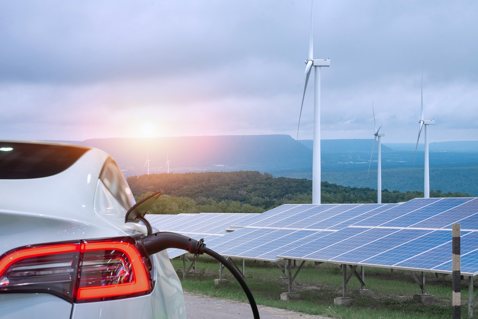 Electric vehicle with renewable energy sources